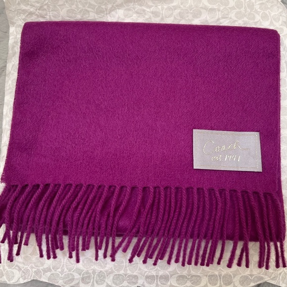 Coach Wool & Cashmere Fringed Scarf - Picture 1 of 7